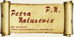 Petra Malušević vizit kartica
